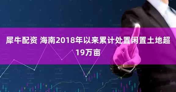 犀牛配资 海南2018年以来累计处置闲置土地超19万亩